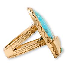 GemHues Composite Turquoise Cactus Design Statement Ring