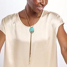 GemHues Composite Turquoise Desert Collection Bolo Necklace