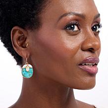 GemHues Mother-of-Pearl and Gemstone Petal Drop Earrings