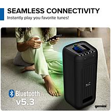 Gemini GGO-2650L Dual 6.5" Portable Bluetooth Boombox with LED Lights