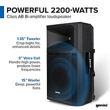 Gemini GSP-2200 Ultra Powerful Bluetooth 15 Inch Speaker