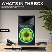 Gemini Powerful Bluetooth 15 Inch Party Speaker with Stand