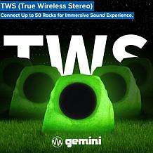 Gemini Sound GHRK-500LTMS-PR Portable Solar Bluetooth Rock Speakers