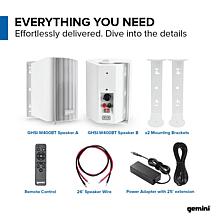 Gemini Sound GHSI-W400BT 4" Outdoor Bluetooth Speakers Pair IP44