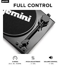 Gemini TT-900 Turntable System with Pair of Speakers - Black/Black