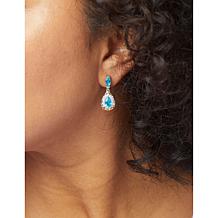 Gems By Michael Paraiba-Color Blue Topaz and White Zircon Earrings