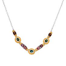 Gems By Michael Sterling Silver Multicolor Tourmaline Station Necklace