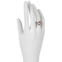 Gems by Michael Sterling Silver Pink Kunzite and White Zircon Ring