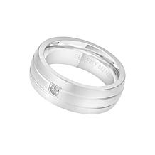 Geoffrey Beene Men's Stainless Steel CZ Polished Ring