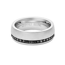 Geoffrey Beene Men's Stainless Steel Hematite Inlay Ring