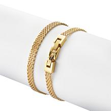 Geoffrey Beene Men's Stainless Steel Italian Mesh Link Bracelet