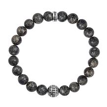 Geoffrey Beene Stainless Steel Colored Bead Stretch Bracelet