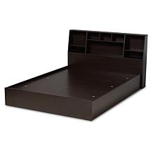 Geoffrey Queen Size Platform Storage Bed with Shelves
