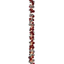 Gerson 58.5"L Electric Red and Silver Lighted Strung Garland Ornament