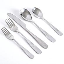 Gibson Hammered 46-Piece Flatware Set with Wire Caddy