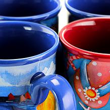 Gibson Home Beachcomber 4pc 16oz Stoneware Mug Set in Assorted Designs