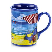 Gibson Home Beachcomber 4pc 16oz Stoneware Mug Set in Assorted Designs