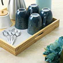 Gibson Home Sadler 15" Wood Serving Tray with Built-in Handles