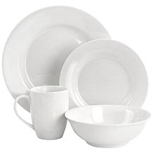 Gibson Home White Cloud Fine Ceramic 16-Piece Dinnerware Set - White