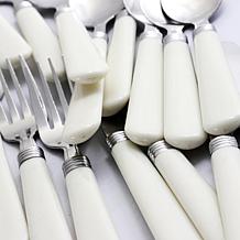 Gibson Sensations II 16-Pc SS White Handle Flatware Set with Caddy