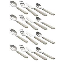 Gibson Sensations II 16-Pc SS White Handle Flatware Set with Caddy