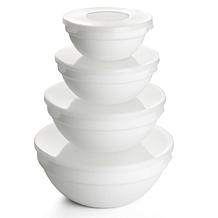 Gibson Ultra 36-Pc Tempered Opal Glass Combo Dinnerware Set in White