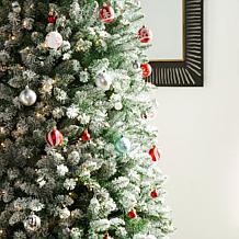 Glitzhome 11 Ft. Preloaded LED Pencil Fir Artificial Christmas Tree