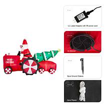 Glitzhome 11' Lighted Inflatable Santa on Tractor
