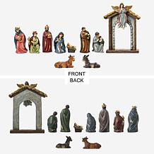 Glitzhome 11-pc MultiColored Resin Nativity Figurine Set
