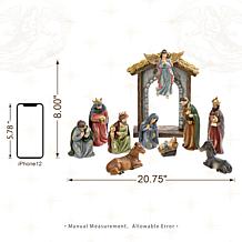 Glitzhome 11-pc MultiColored Resin Nativity Figurine Set