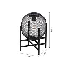 Glitzhome 11.5" Metal Mesh Solar Powered Outdoor Lantern with Stand