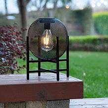 Glitzhome 11.5" Metal Mesh Solar Powered Outdoor Lantern with Stand