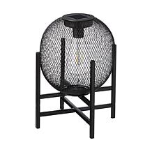 Glitzhome 11.5" Metal Mesh Solar Powered Outdoor Lantern with Stand