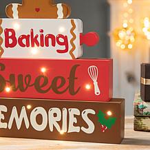 Glitzhome 12" H Lighted Wooden Christmas Gingerbread Man Table Decor