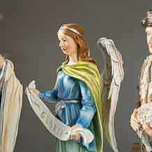 Glitzhome 12-pc Oversized Deluxe Blue Resin Nativity Figurine Set