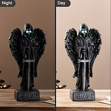 Glitzhome 12"H Halloween Lighted Resin Grim Reaper Table Decor w/Timer