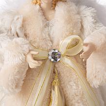 Glitzhome 12in H Faux Fur Angel Tree Top