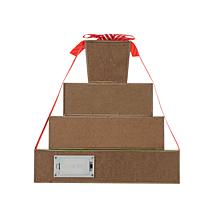 Glitzhome 12in. H Lighted Wooden Christmas Gift Block Table Decor