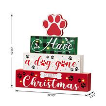 Glitzhome 12in. H Lighted Wooden Pet Block Word Sign