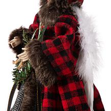 Glitzhome 12in H Plaid Angel Tree Top