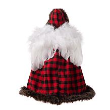 Glitzhome 12in H Plaid Angel Tree Top