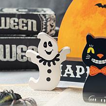 Glitzhome 12"L HAPPY HALLLOWEEN Wooden Table Block Set of 5