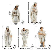 Glitzhome 12pcs Ivory Resin Nativity Figurine Set