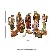 Glitzhome 12pcs Resin Nativity Figurine Set