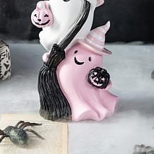 Glitzhome 13''H Pink Halloween Polyresin Stacked Ghost Table Decor