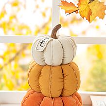 Glitzhome 13in. H Fall Stacked Fabric Pumpkin