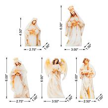 Glitzhome 13pc Christmas Wooden and Epoxy Resin Nativity Figurine Set