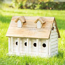 Glitzhome 14.25" Oversized Distressed Solid Wood Cottage Birdhouse