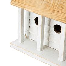 Glitzhome 14.25" Oversized Distressed Solid Wood Cottage Birdhouse