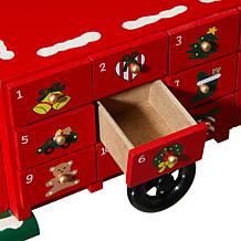 Glitzhome 14.5" Wooden Christmas Truck Countdown Calendar